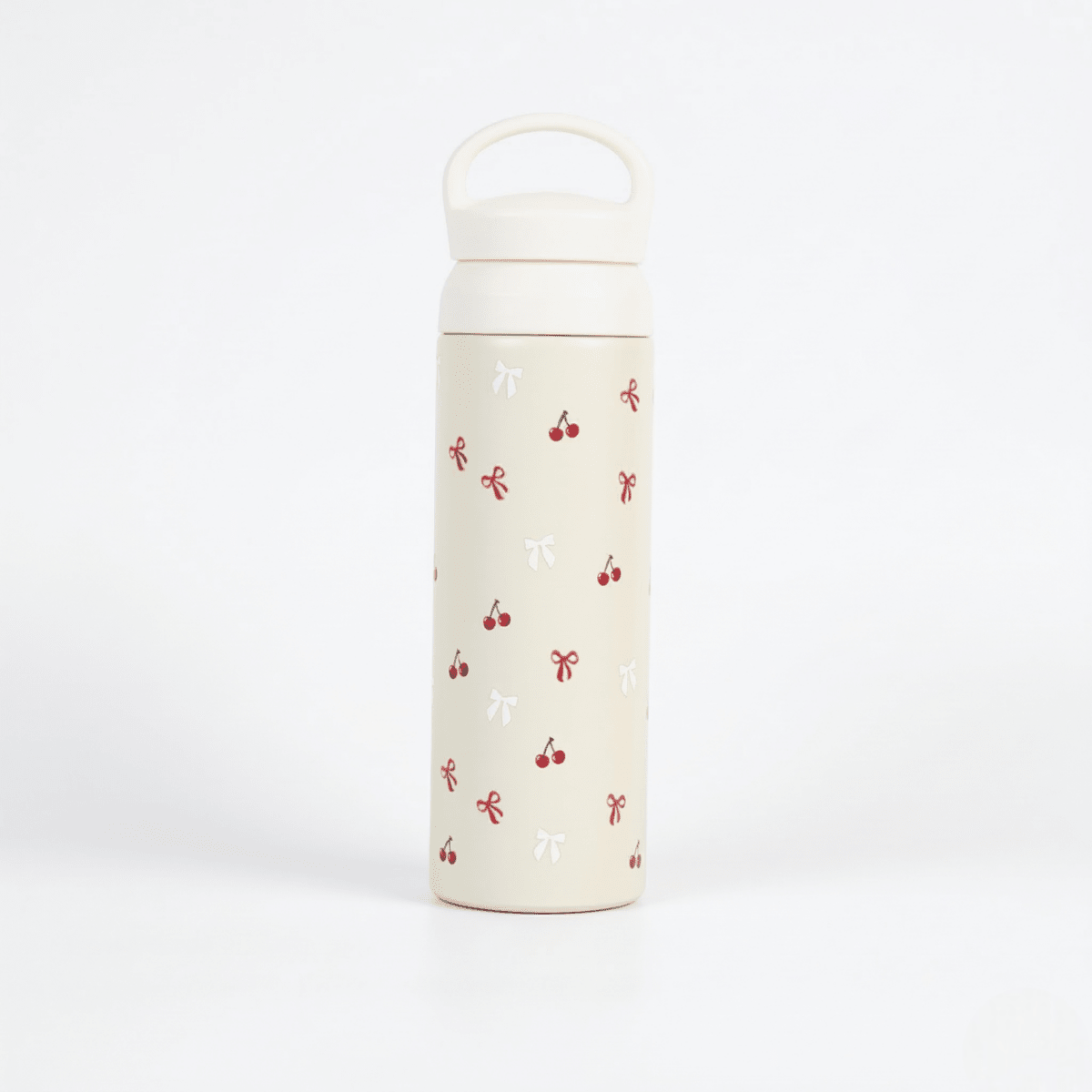 Cherry Charm Water Bottle – 500 ML - Memories InsiteCHERRY CHARM WATER BOTTLE -WHITE